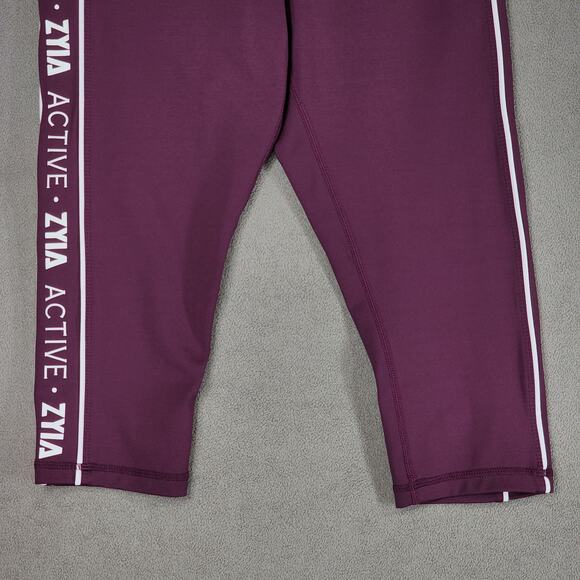 Zyia Active Legging 6-8 Women Light N Tight High‎ Rise Crop Tuxedo Spellout 16" - Picture 7 of 9